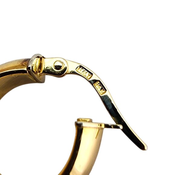 14K Yellow Gold Huggie Hoop Earrings #22720 - Picture 3 of 9